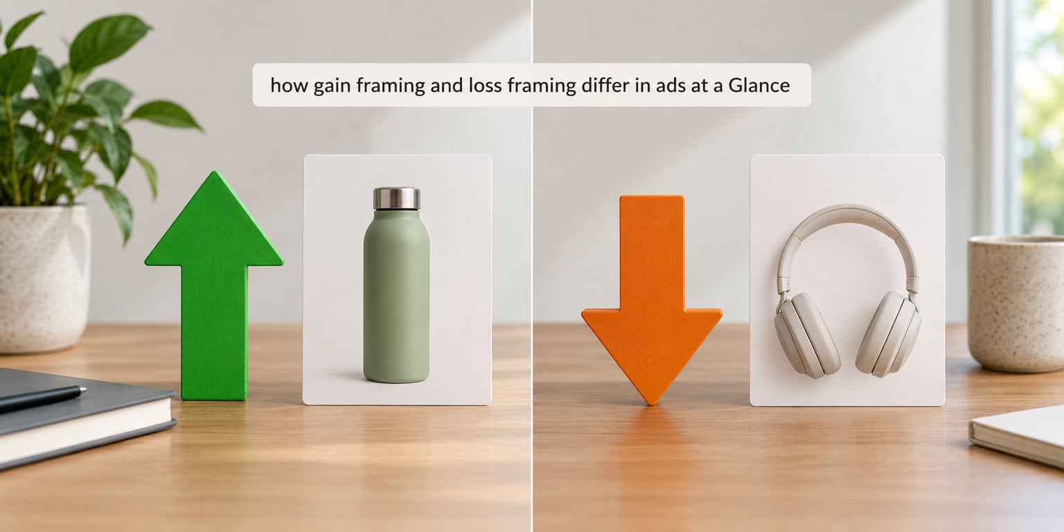 how gain framing and loss framing differ in ads at a Glance