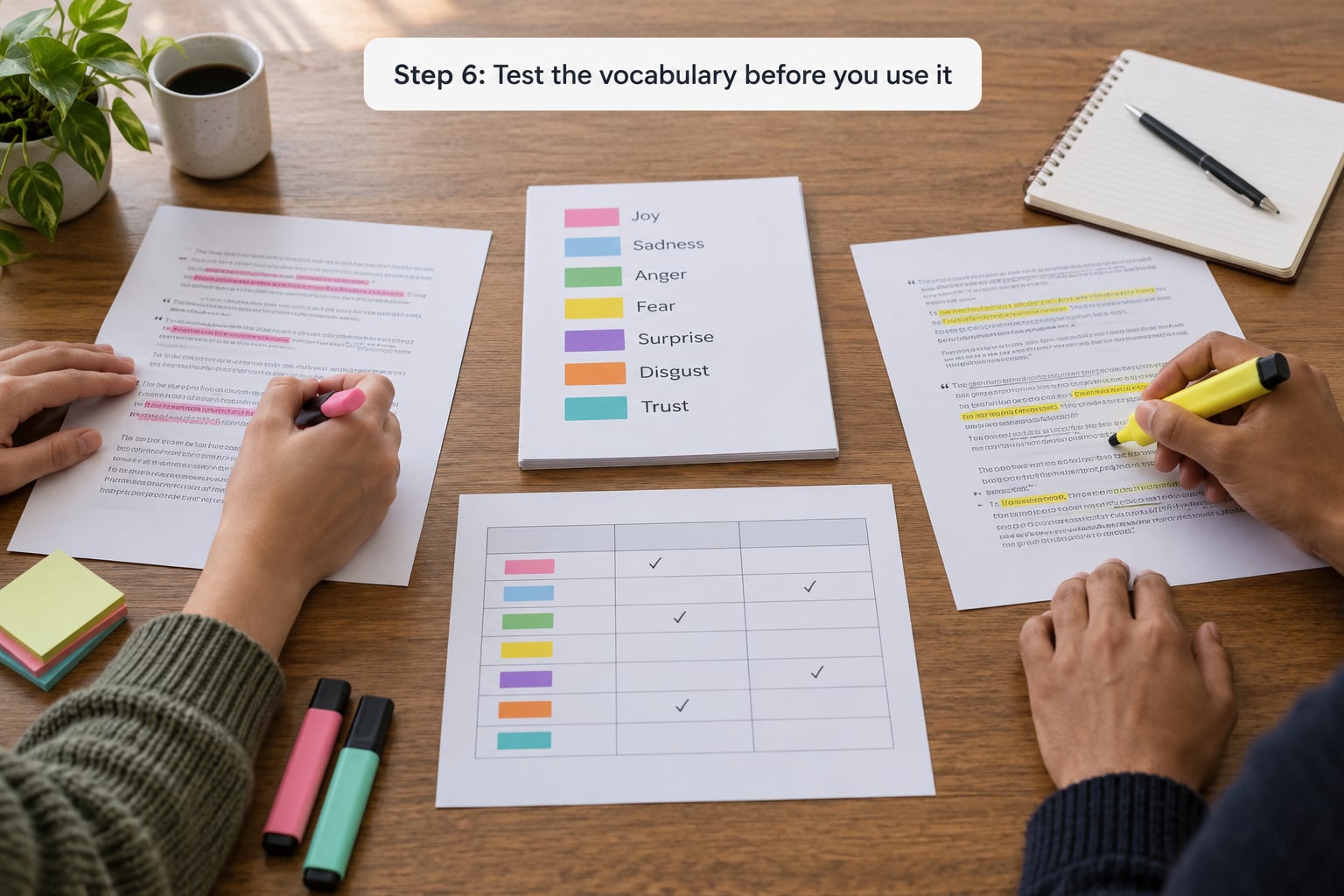 Step 6: Test the vocabulary before you use it