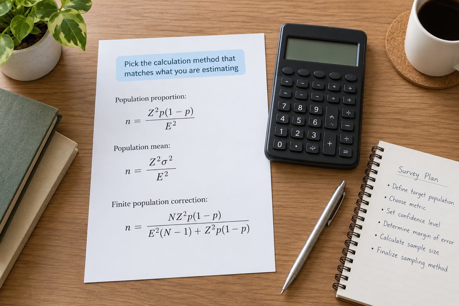 Pick the calculation method that matches what you are estimating