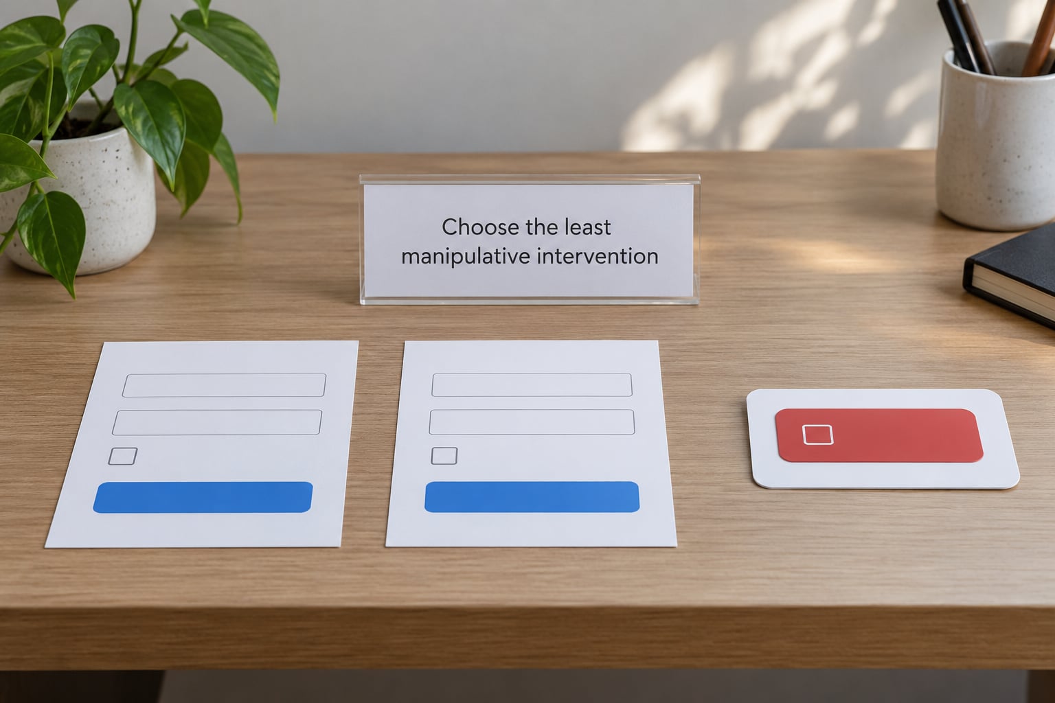 Choose the least manipulative intervention