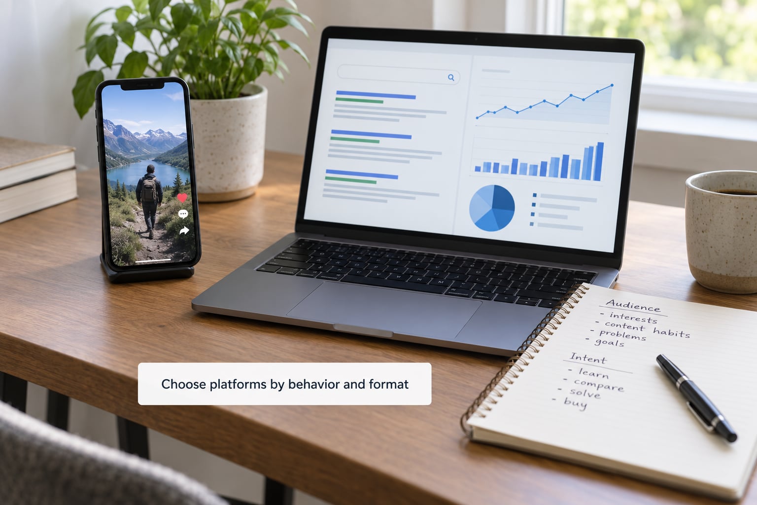 Choose platforms by behavior and format