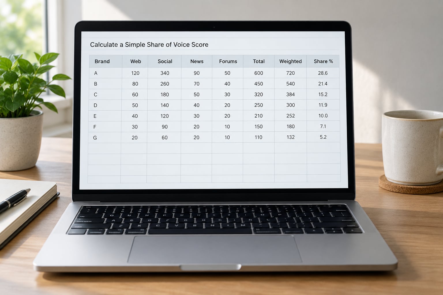 Calculate a Simple Share of Voice Score