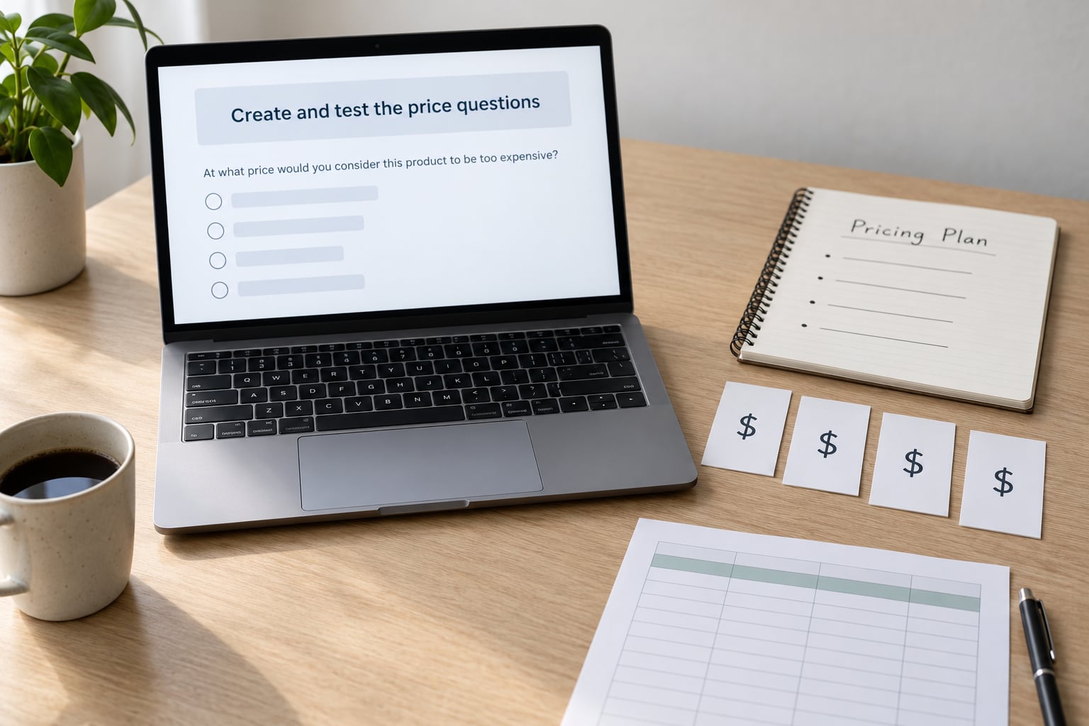 Create and test the price questions