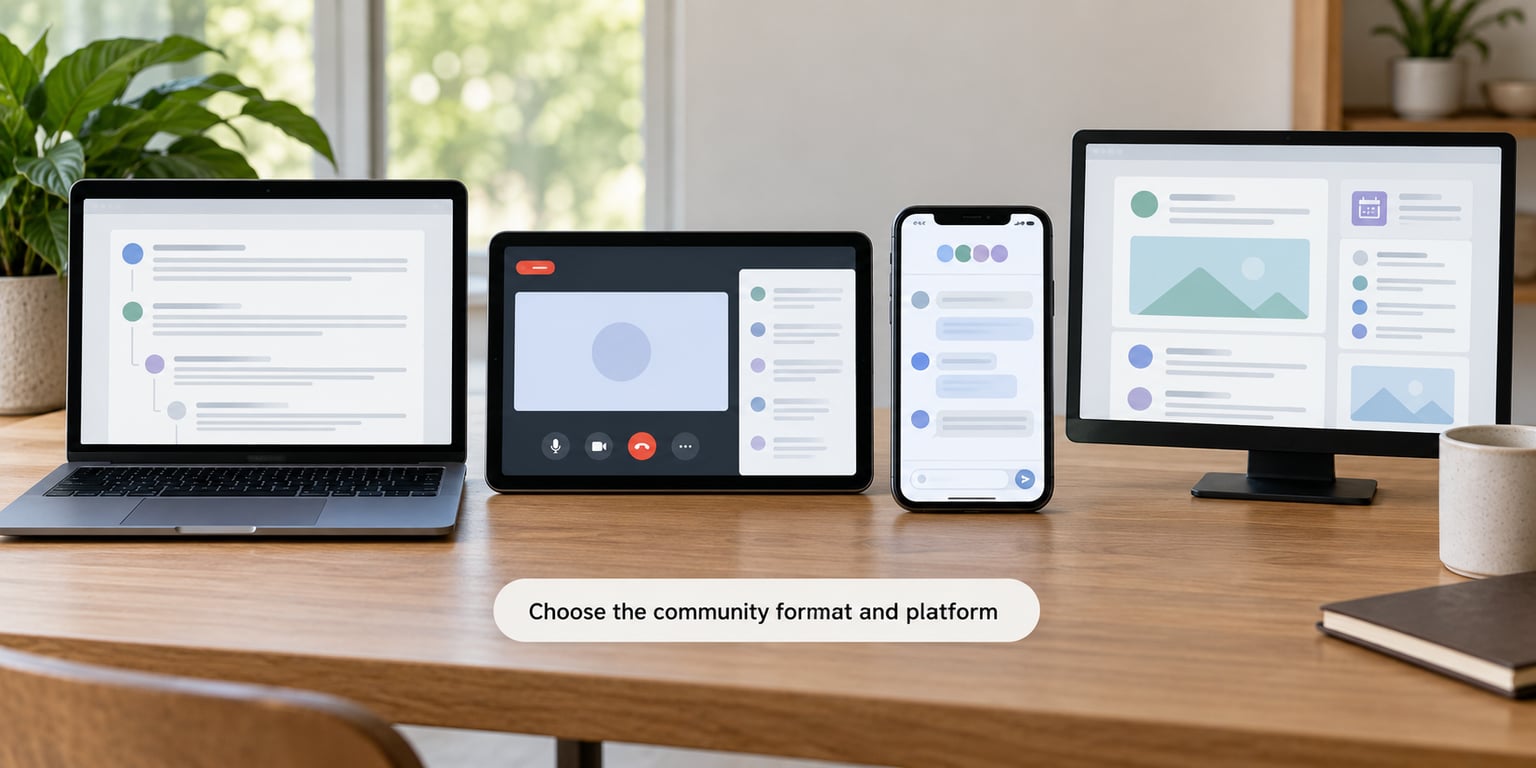 Choose the community format and platform