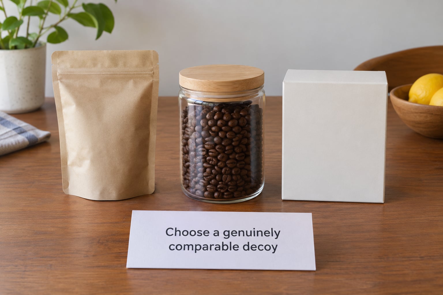 Choose a genuinely comparable decoy