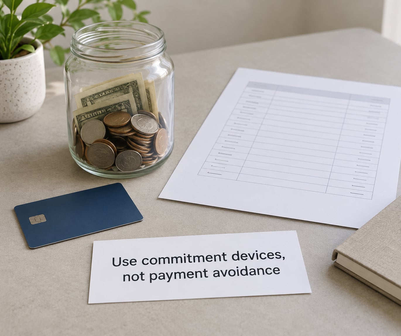 Use commitment devices, not payment avoidance