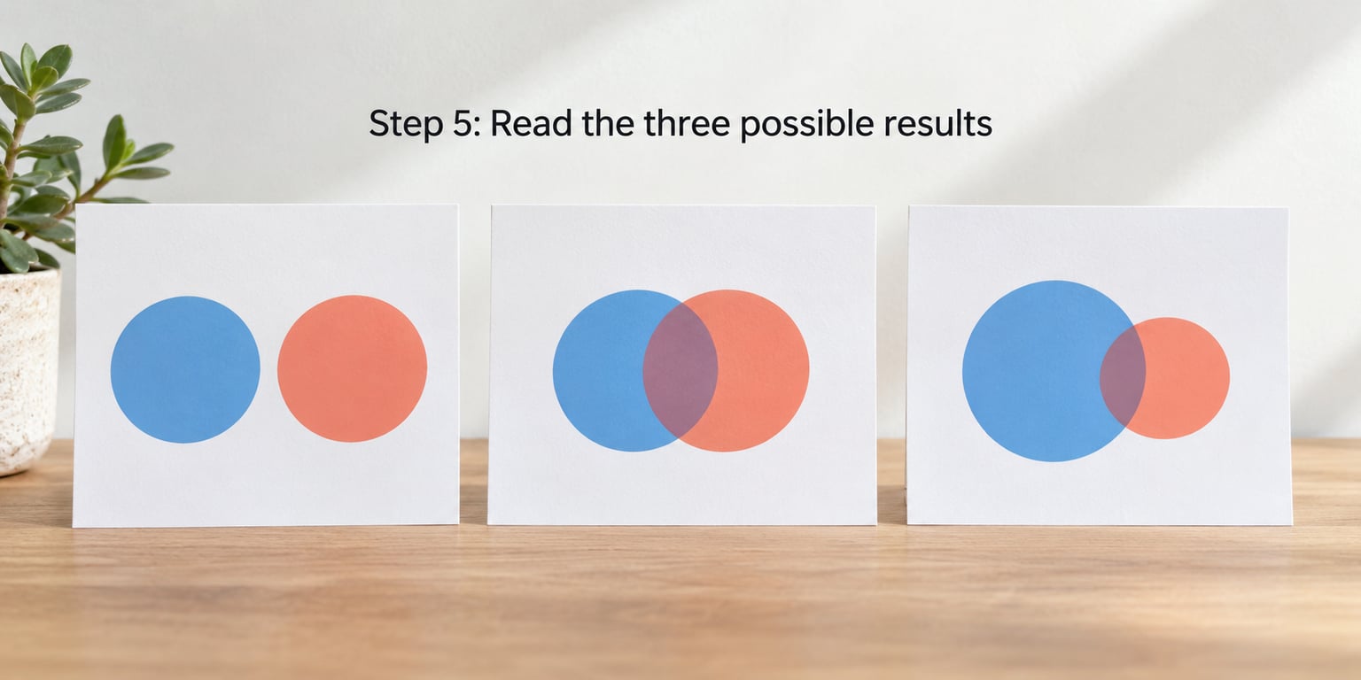 Step 5: Read the three possible results