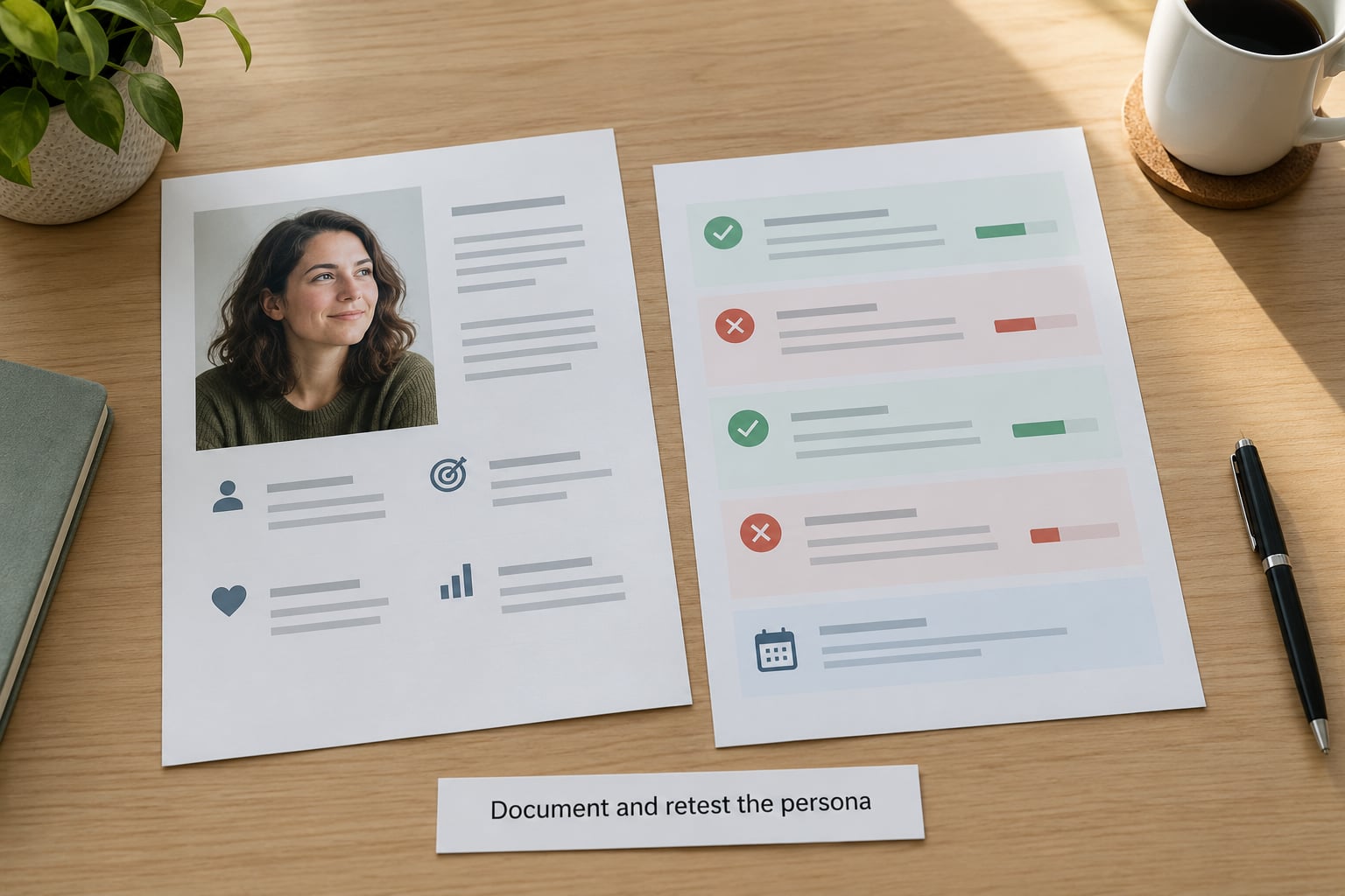 Document and retest the persona