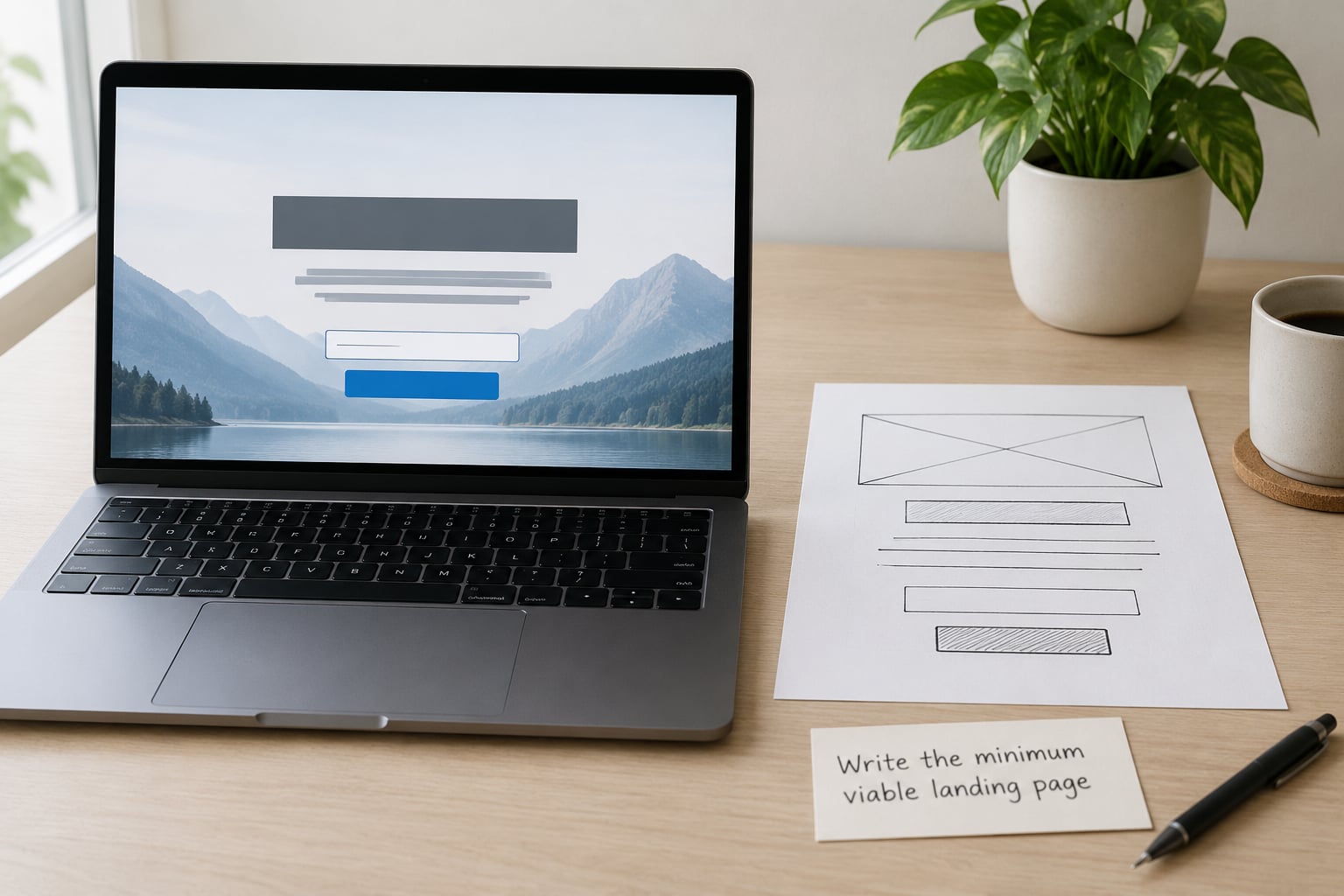 Write the minimum viable landing page
