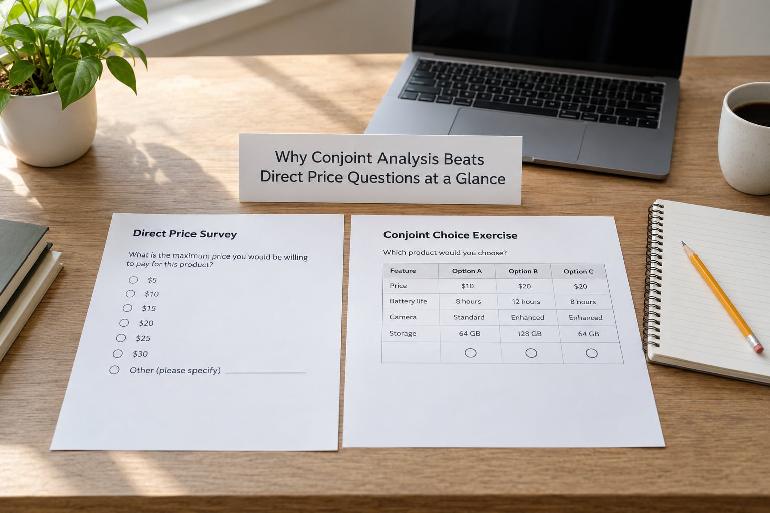 Why Conjoint Analysis Beats Direct Price Questions at a Glance