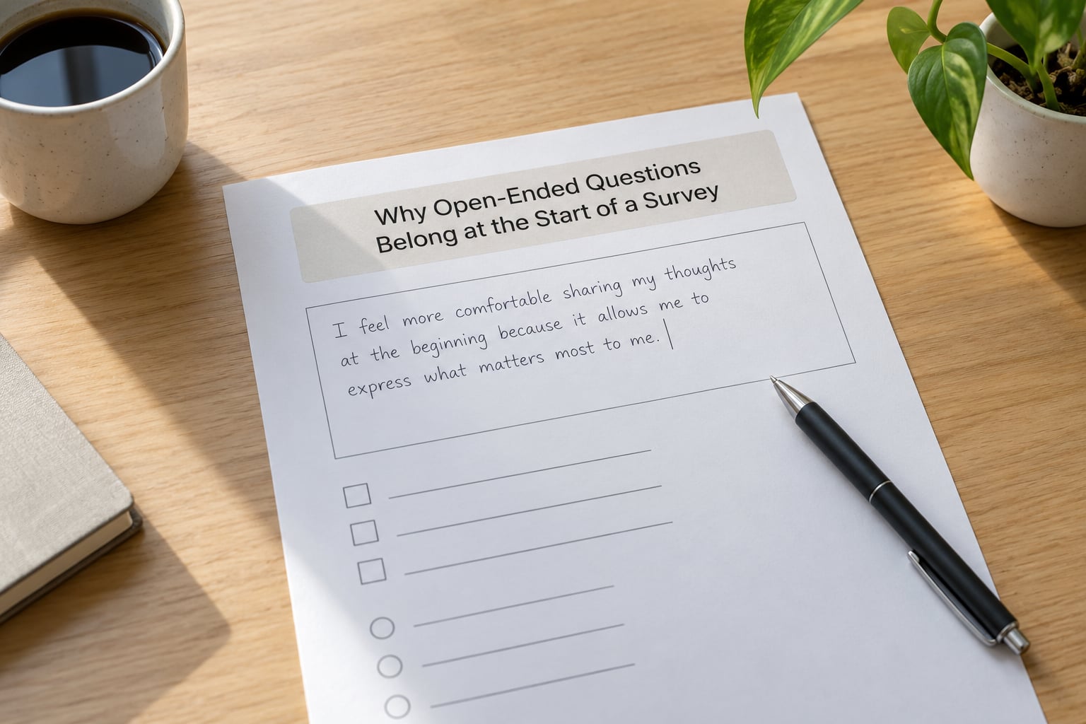 Why Open-Ended Questions Belong at the Start of a Survey